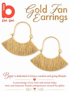 Bops Gold Fan Earrings